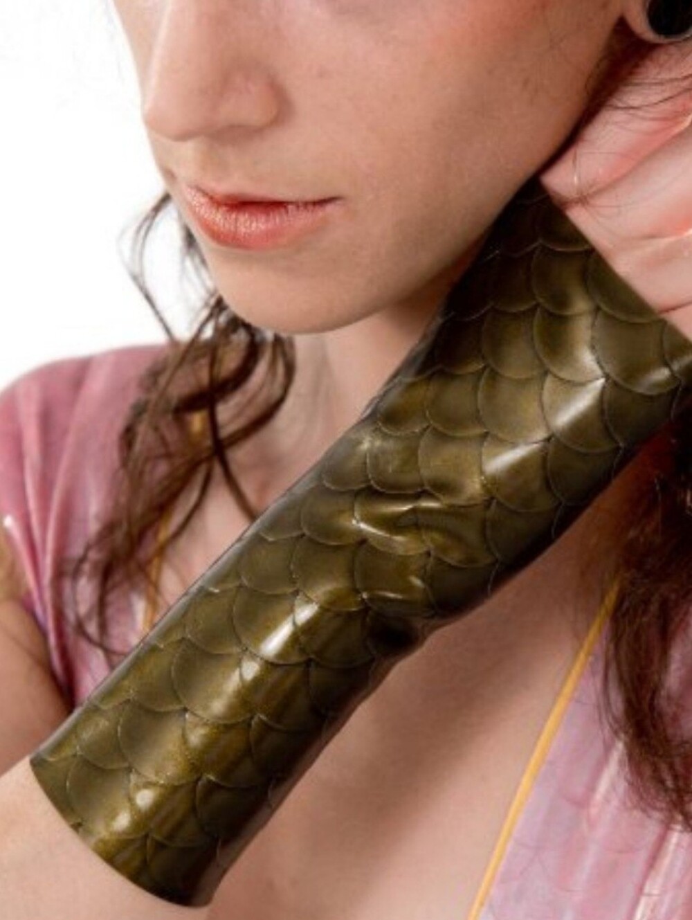 REAL LATEX by DAWNAMATRIX Bronze Scale Print Fingerless Gloves